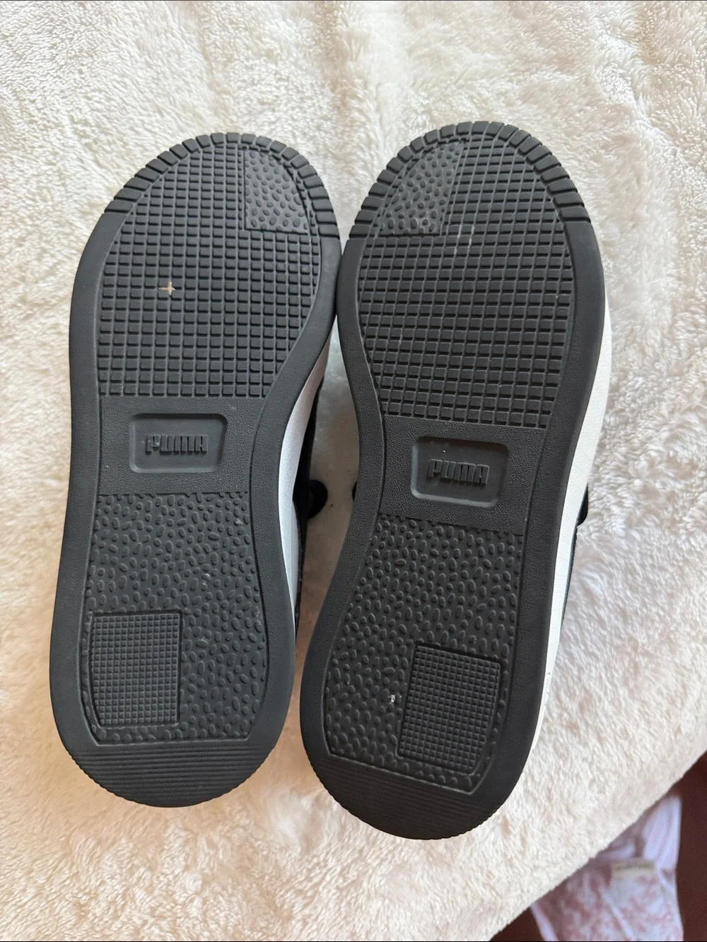 Puma Black and White Platform Low-Top Sneakers